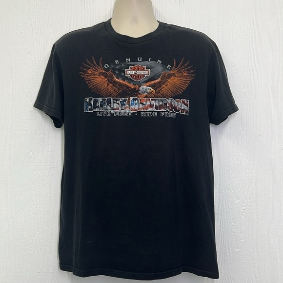 Harley Davidson - 2009 Beach House Pinup Motorcycle Shallotte NC T Shirt Large - Picture 2 of 10